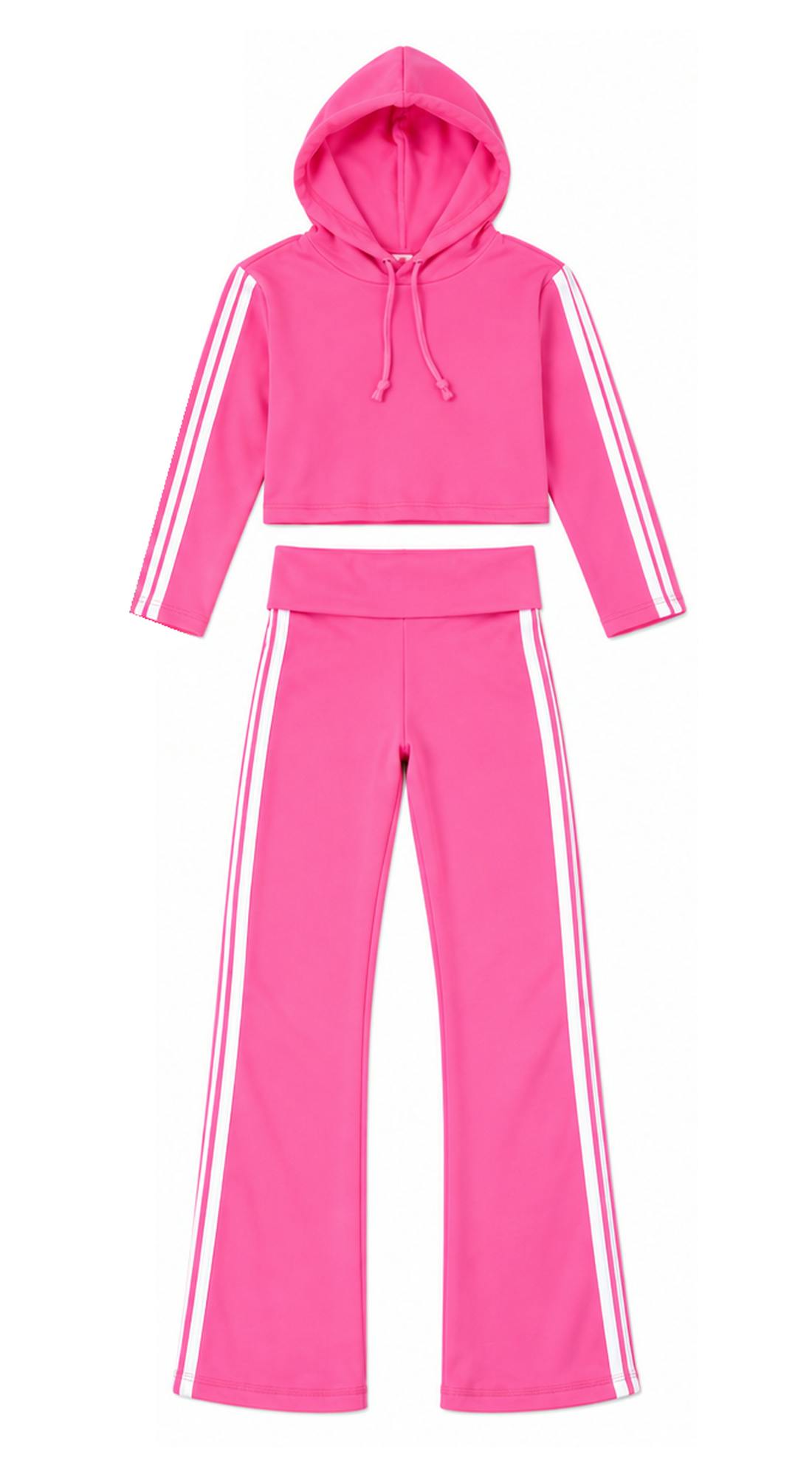 Girls Stripe Side Hoodie and Pants Set