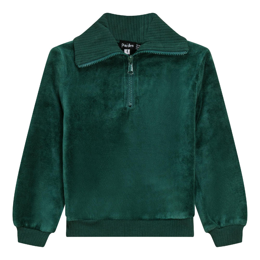 Velour Zip Up Top