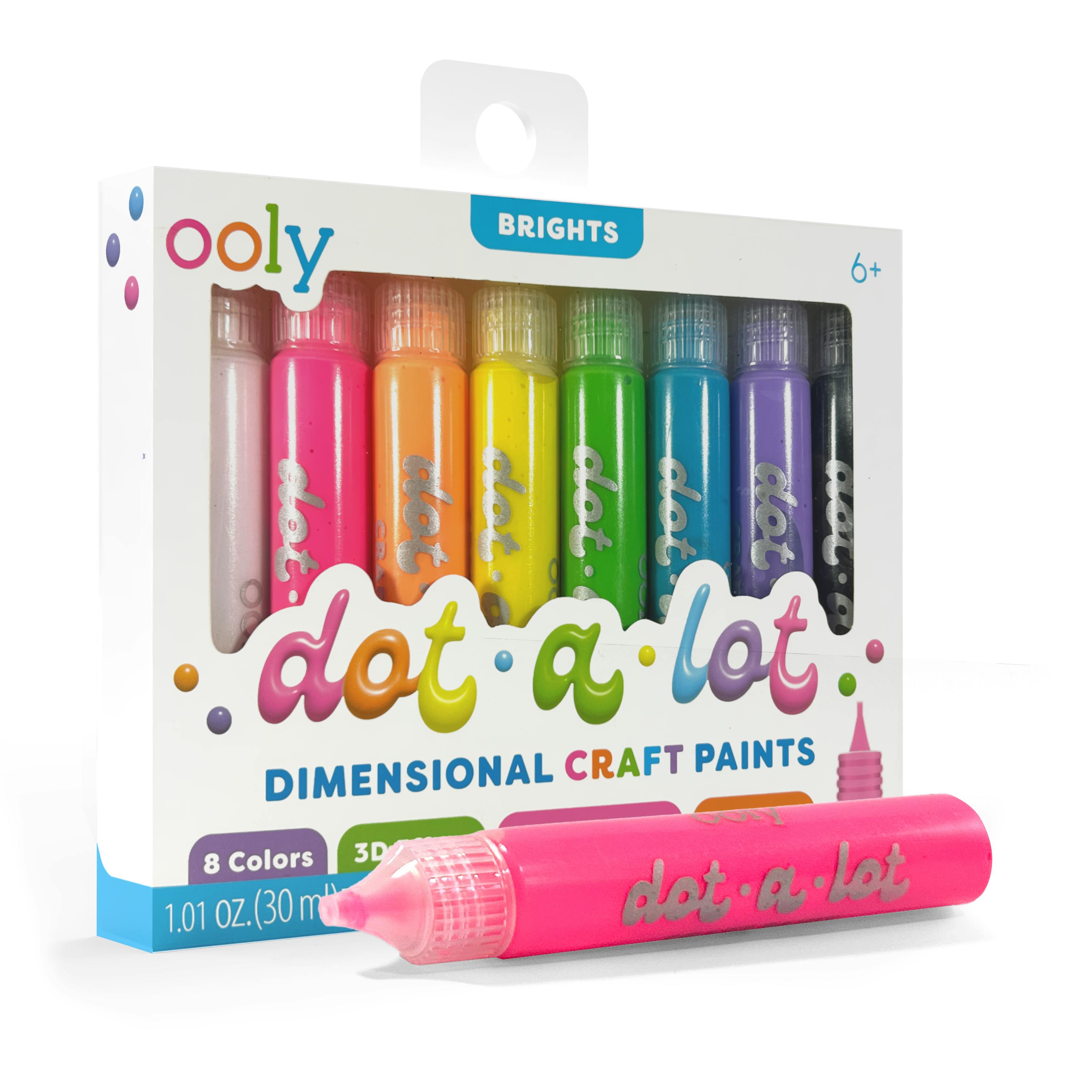 Dot-a-Lot 3D Dimensional Craft Paint - Brights - Set of 8