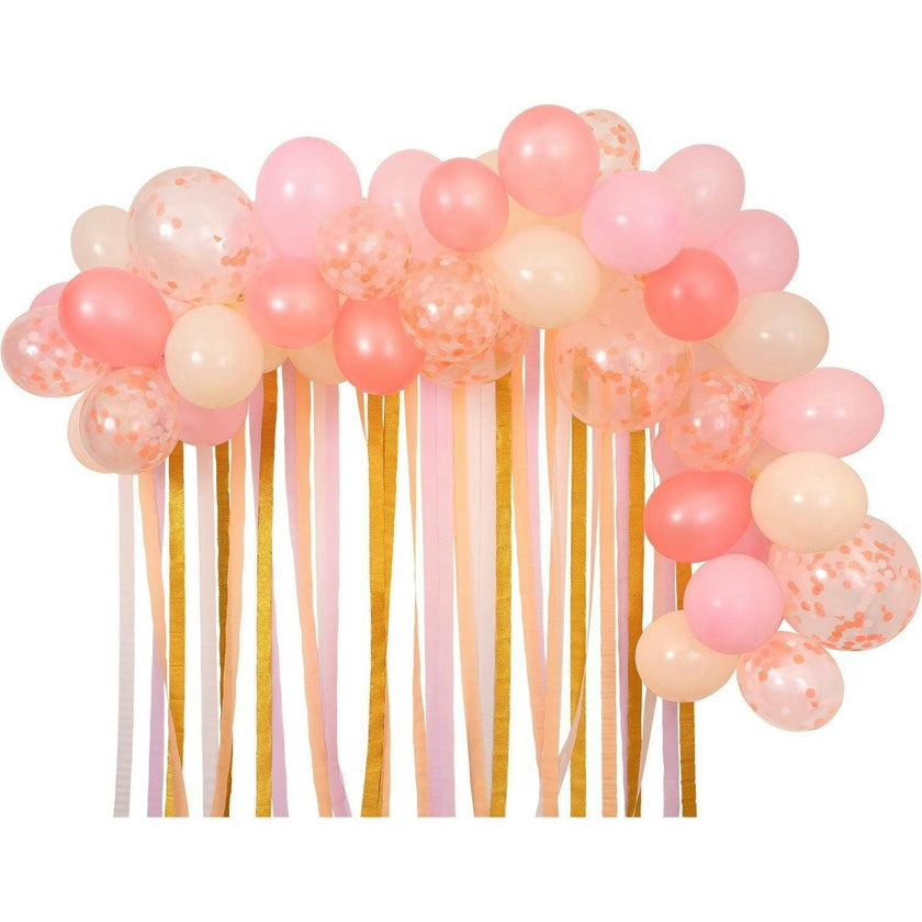 Pink Balloon & Streamer Garland