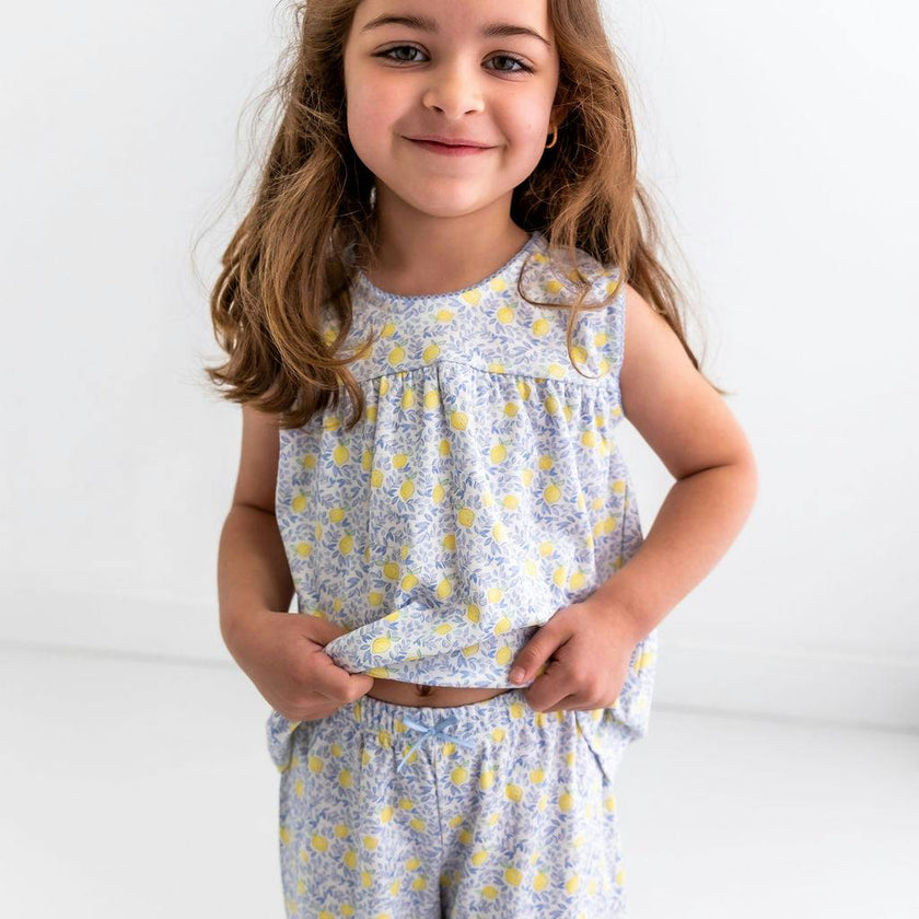 Lemons Girls Pima Cotton Short Pajama Set