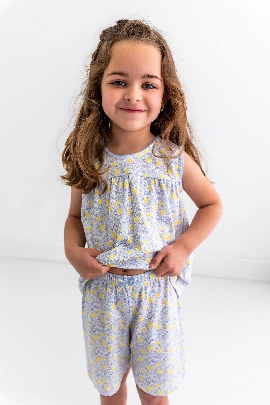 Lemons Girls Pima Cotton Short Pajama Set