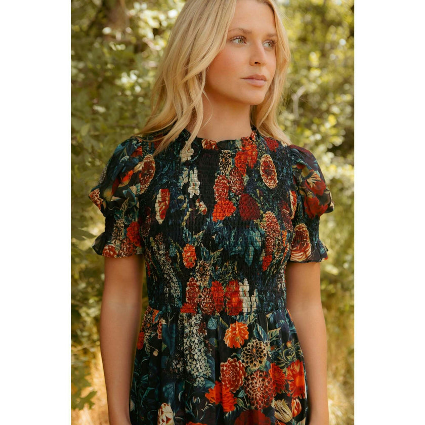 Cordelia Dress in Moody Floral