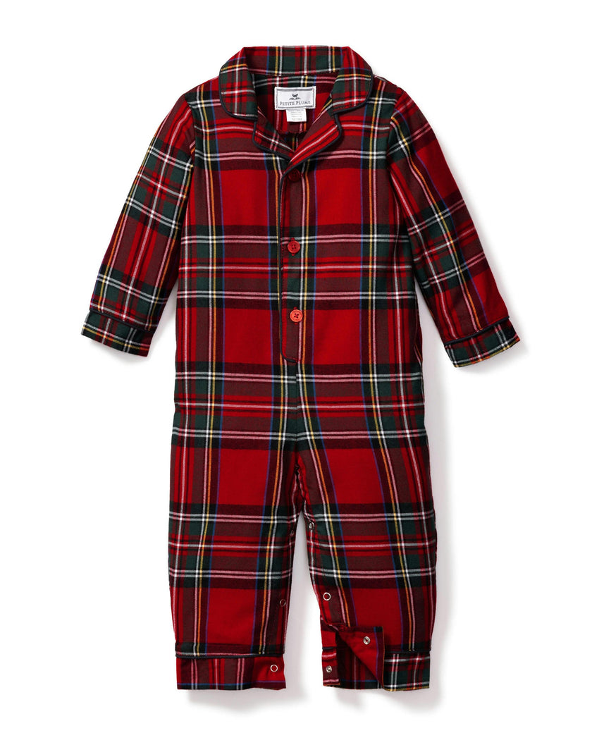 Baby's Brushed Twill Classic Romper in Imperial Tartan