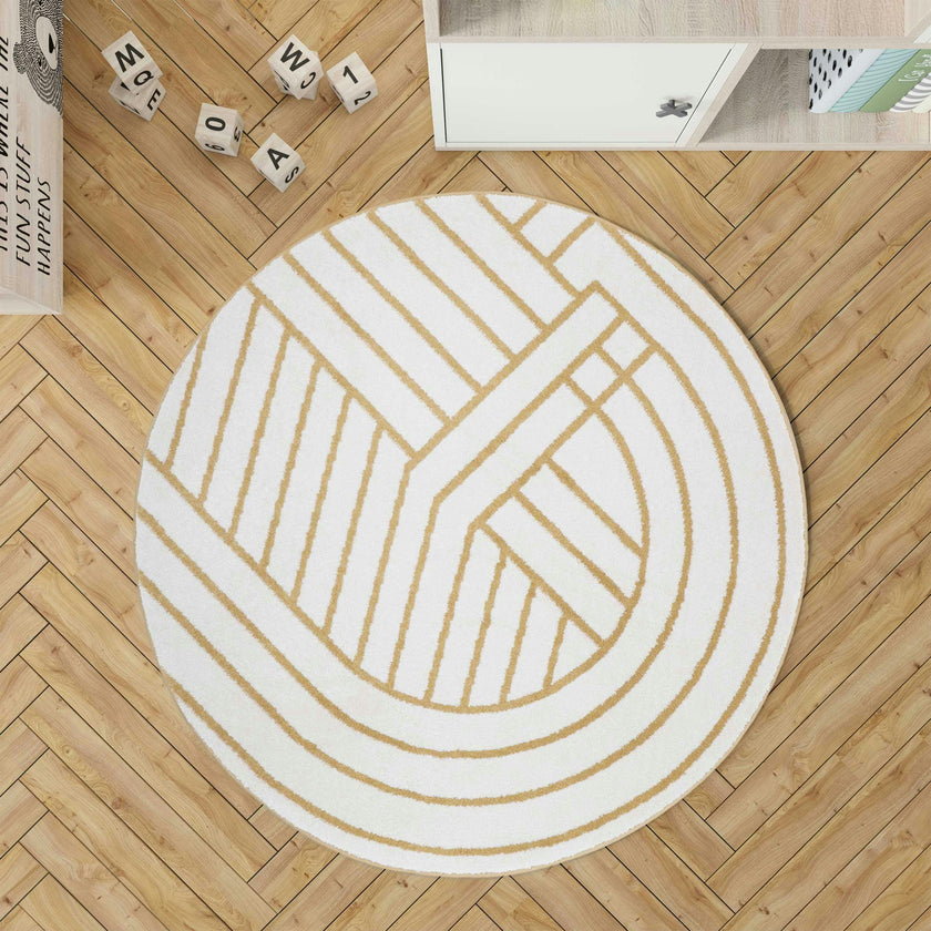 Luisa Graphic Print Round Rug, Multi
