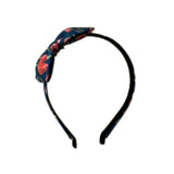 Liberty of London Bow Headband, Ink/Red Floral