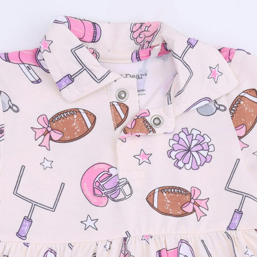 Football Cheer - Long Sleeve Tennis Bodysuit Dress