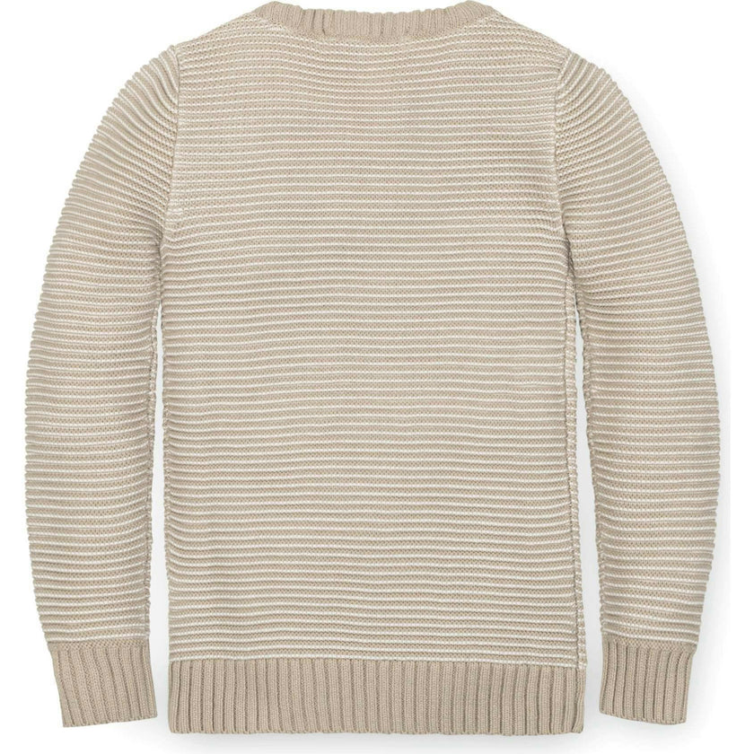 Organic Long Sleeve Crewneck Pullover Sweater, Beige