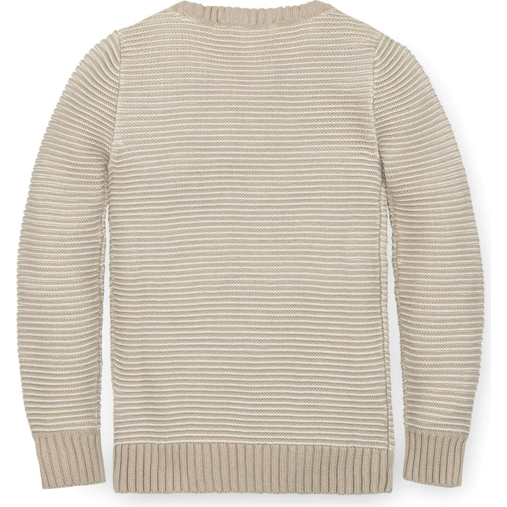 Organic Long Sleeve Crewneck Pullover Sweater, Beige