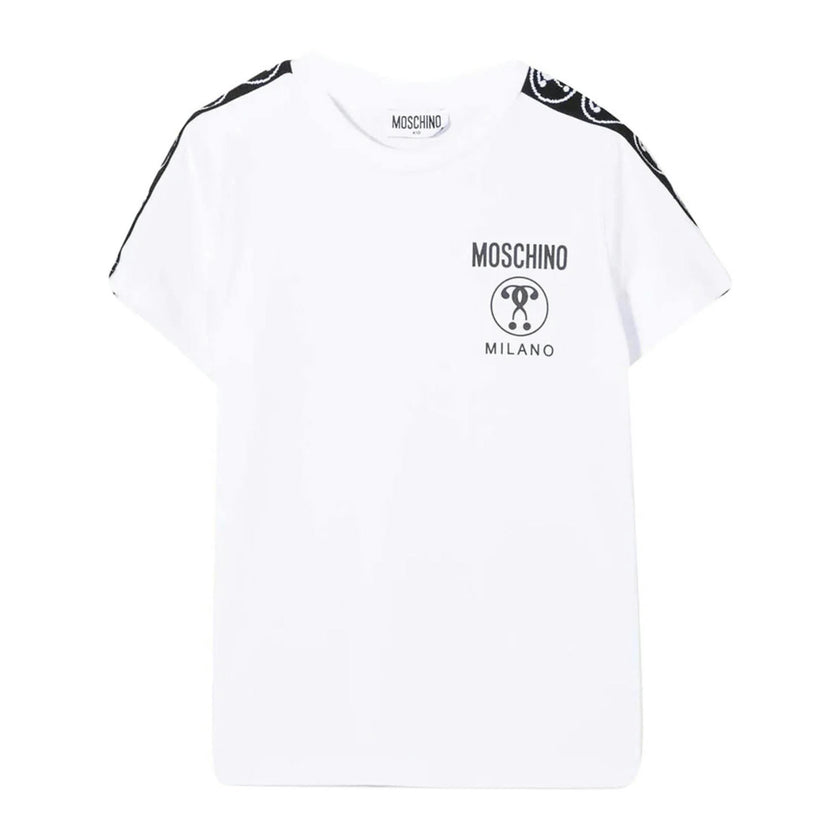 White Monogram Tape & Logo T-shirt