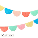 Rainbow Tissue Paper Scallop Garland Set