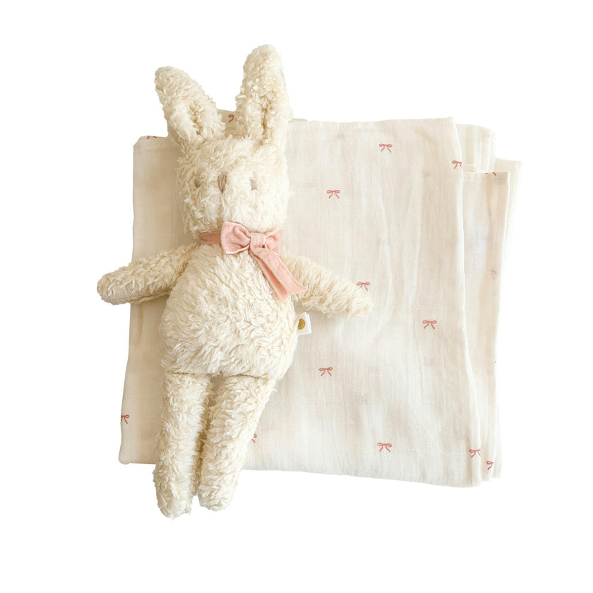 Swaddle and Charlie Bunny Plush Toy Set - Pink Bow