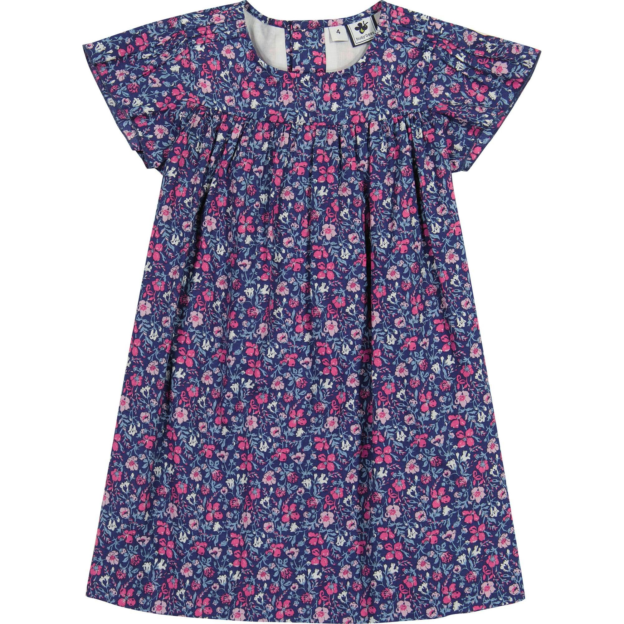Olivia Floral Short Sleeve A-Line Dress, Pink