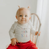 long sleeve graphic bodysuit | crawl walk ski
