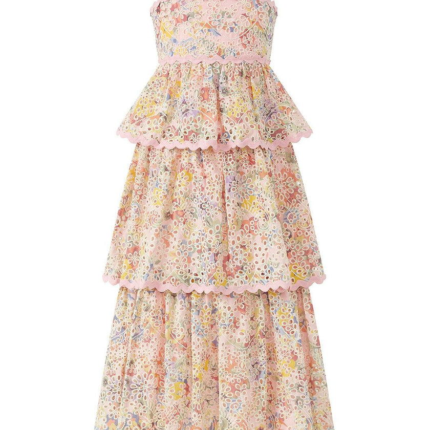 Alanna Frill Embroidered Maxi Dress