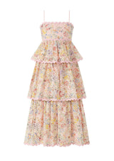 Alanna Frill Embroidered Maxi Dress