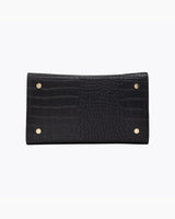 Medium Stylish, Chic Insulated Lunchbox, Black Croc
