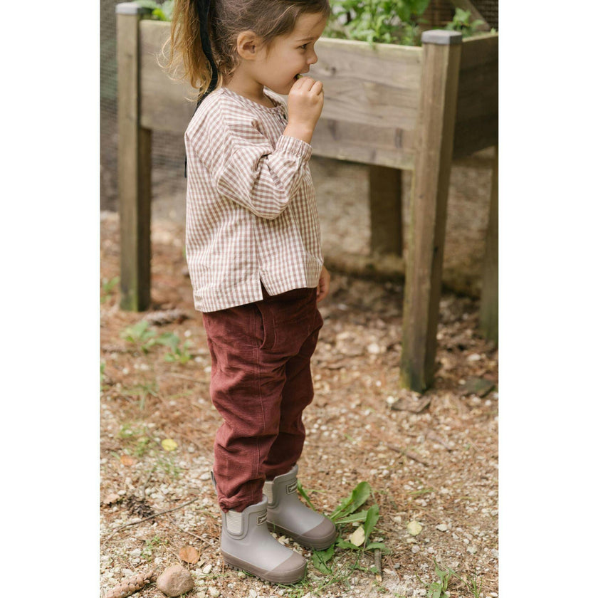 Gingham Kids Long Sleeve Top - Thistle