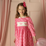 Bow Smocked Check Dress