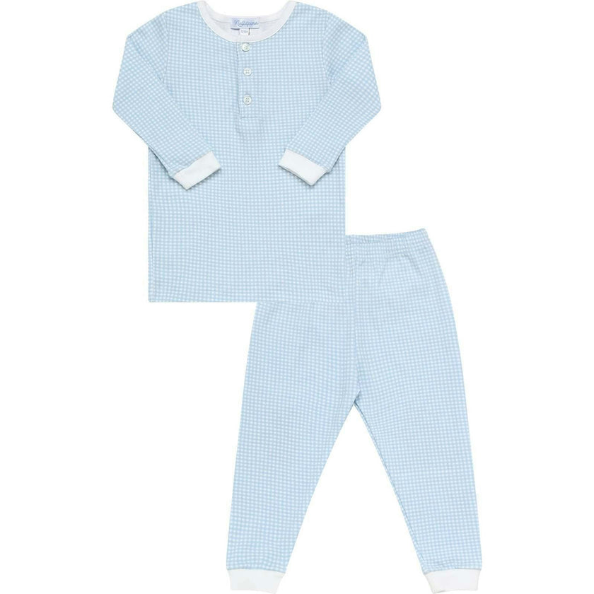Blue Gingham Baby Pajamas