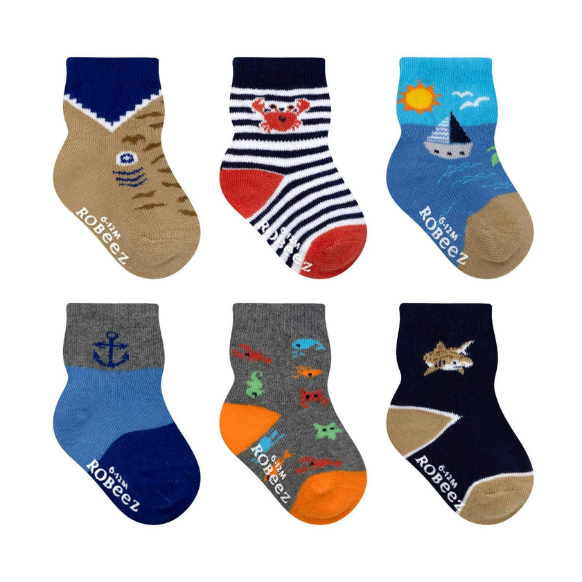 Let's Sail Away Assorted Boys 6pk Sock
