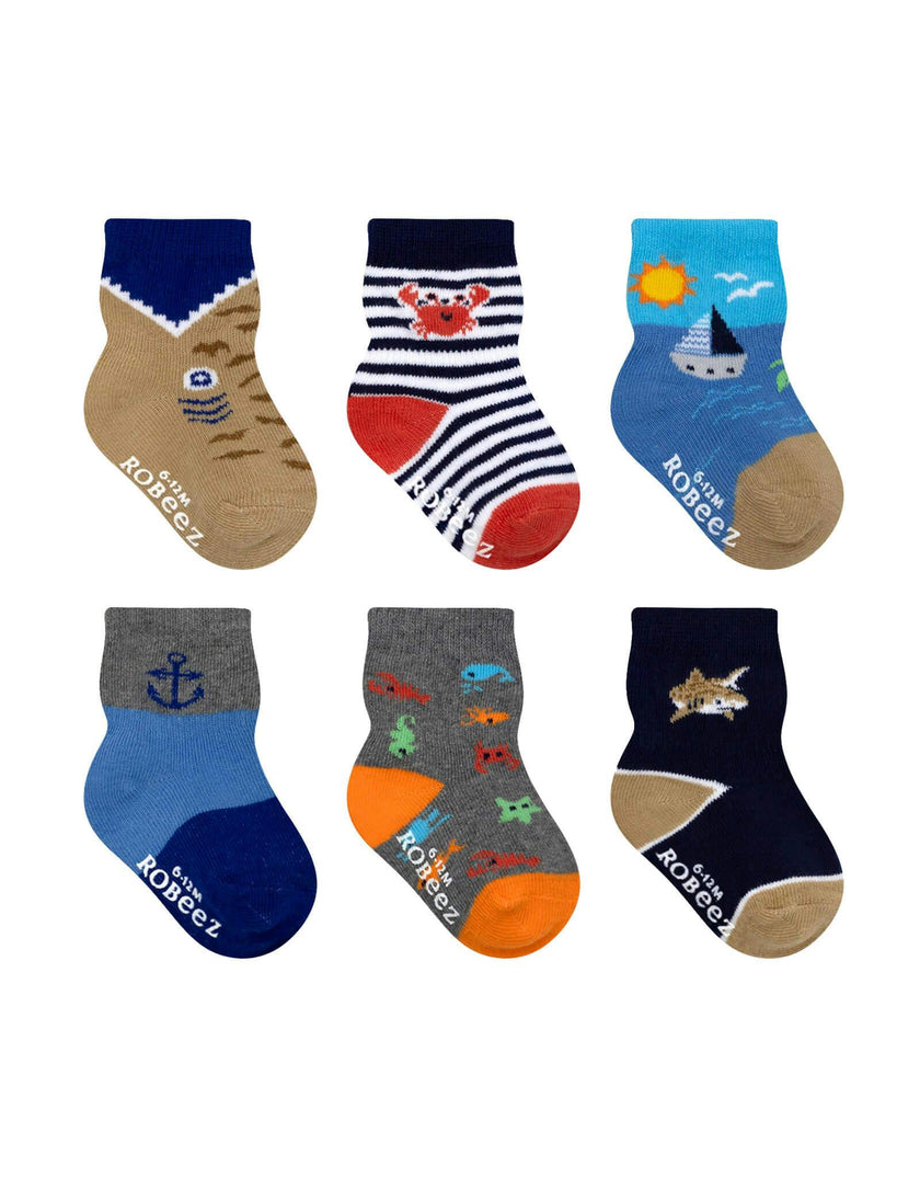 Let's Sail Away Assorted Boys 6pk Sock