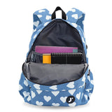 Oz Daypack Backpack with Doodle Large Pencil Case in Denim Heart