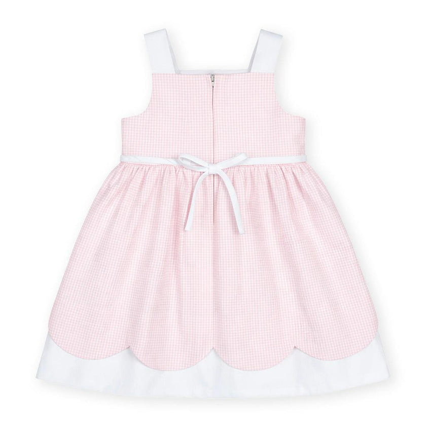 Seersucker Check Dress W/Flowers & DUPLICATE