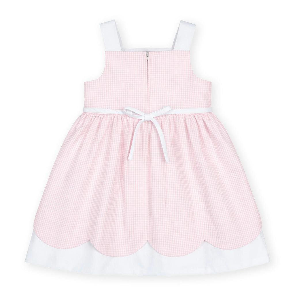 Seersucker Check Dress W/Flowers & DUPLICATE