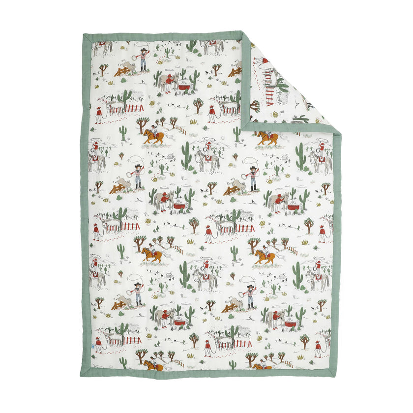 Cotton Muslin Toddler Comforter - Cowpoke