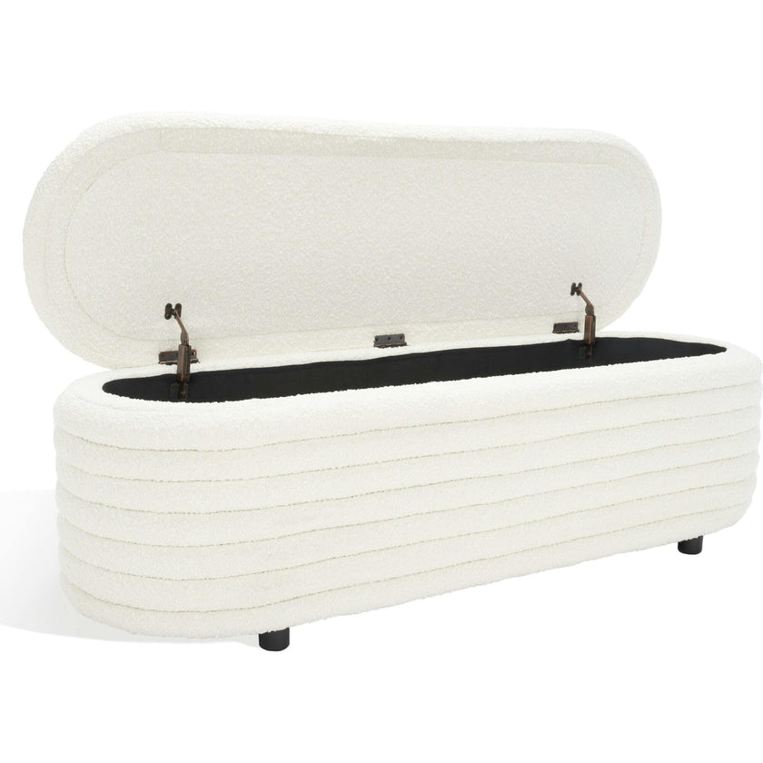 Jaymie Boucle Storage Bench