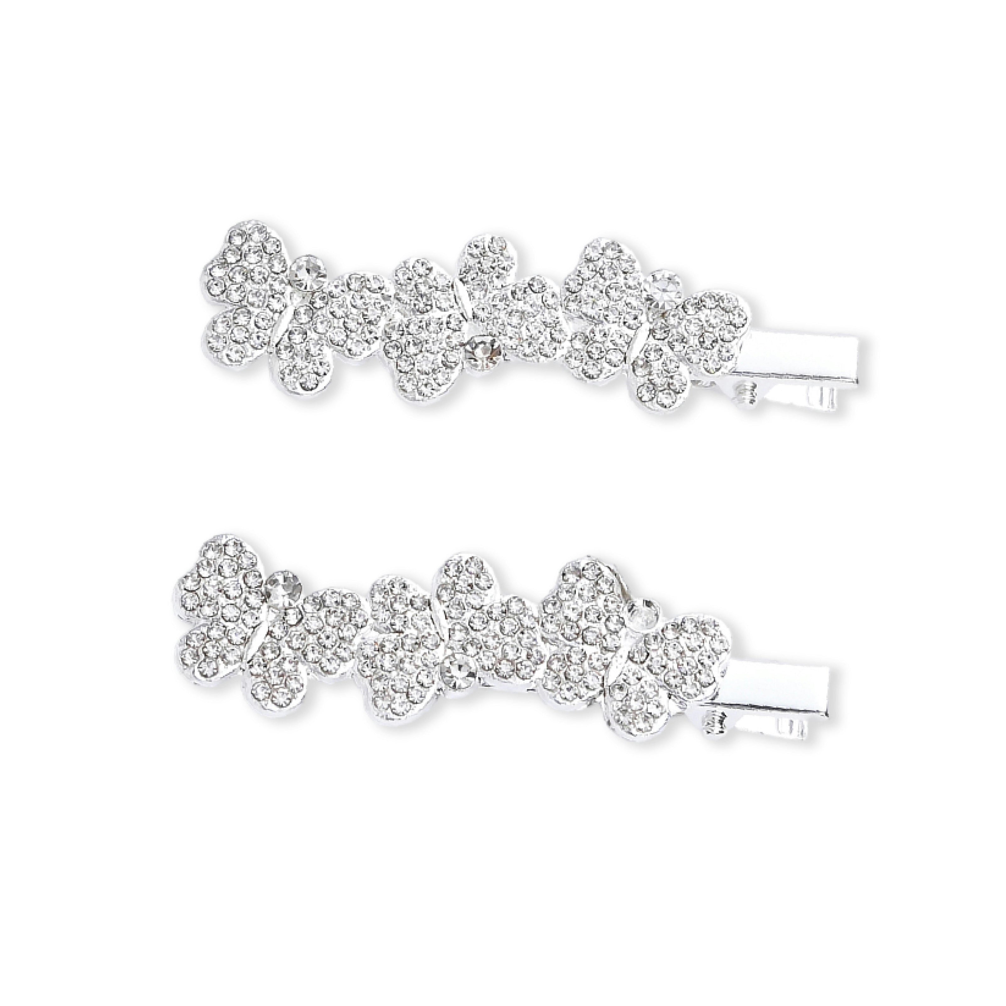 Crystal Petal Hair Pin Trio