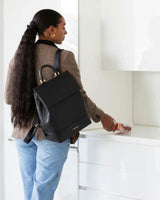 Chic, Stylish Padded Laptop Sleeve Backpack, Black