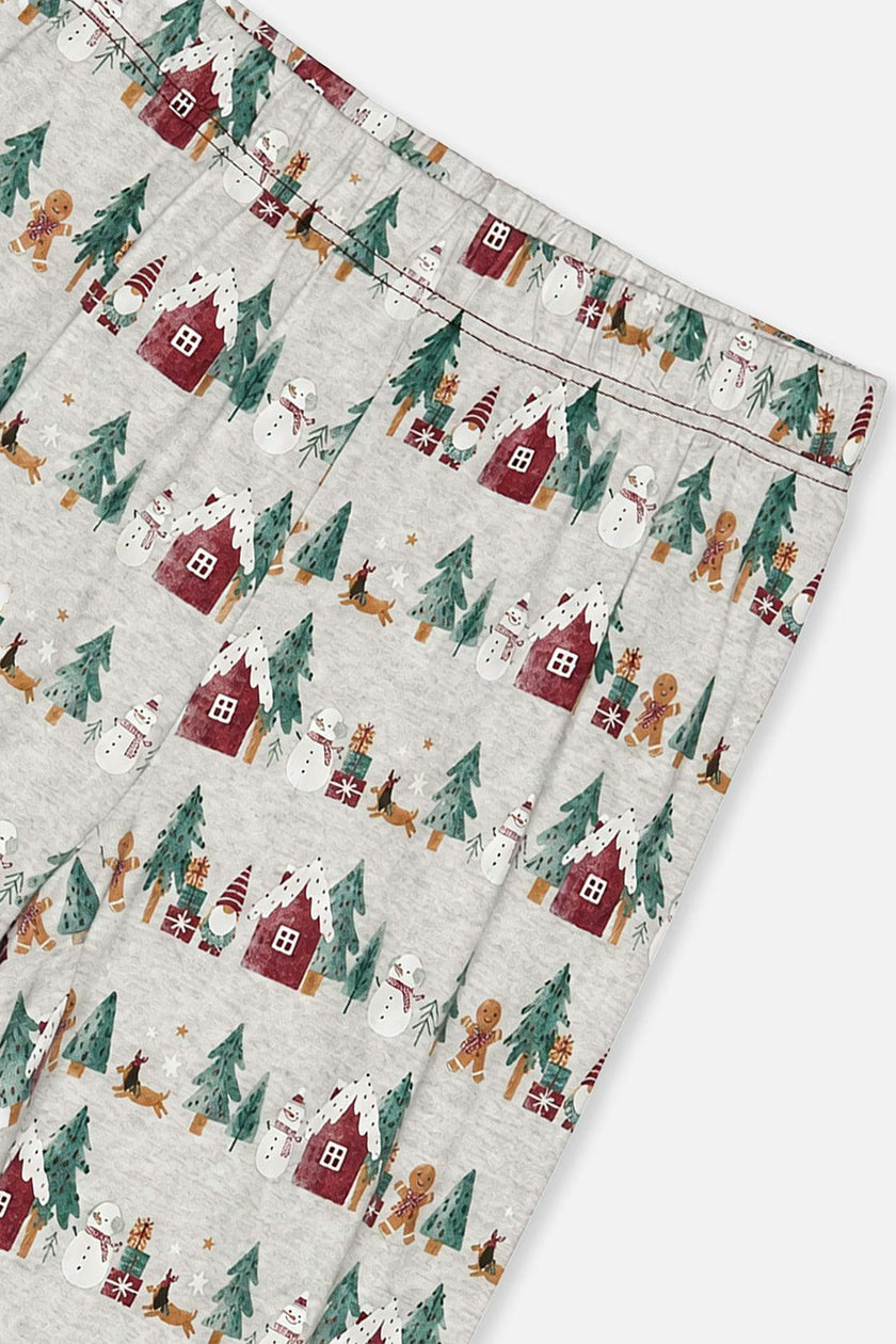 Men Two Piece Christmas Pajama Set Holiday Print