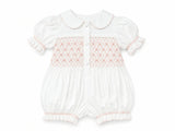 Camellia Smocked Romper | Heirloom Peach