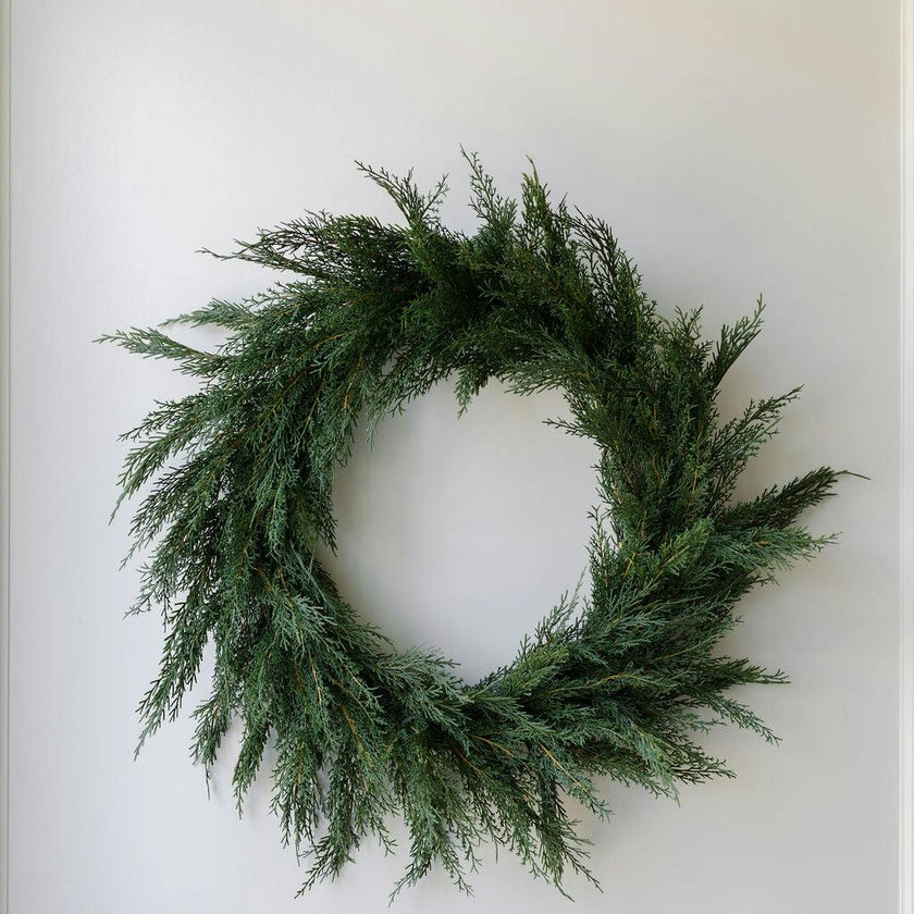 30" Faux Evergreen Cedar Wreath