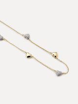 Heart Necklace - Lev Mini Pave Station Necklace