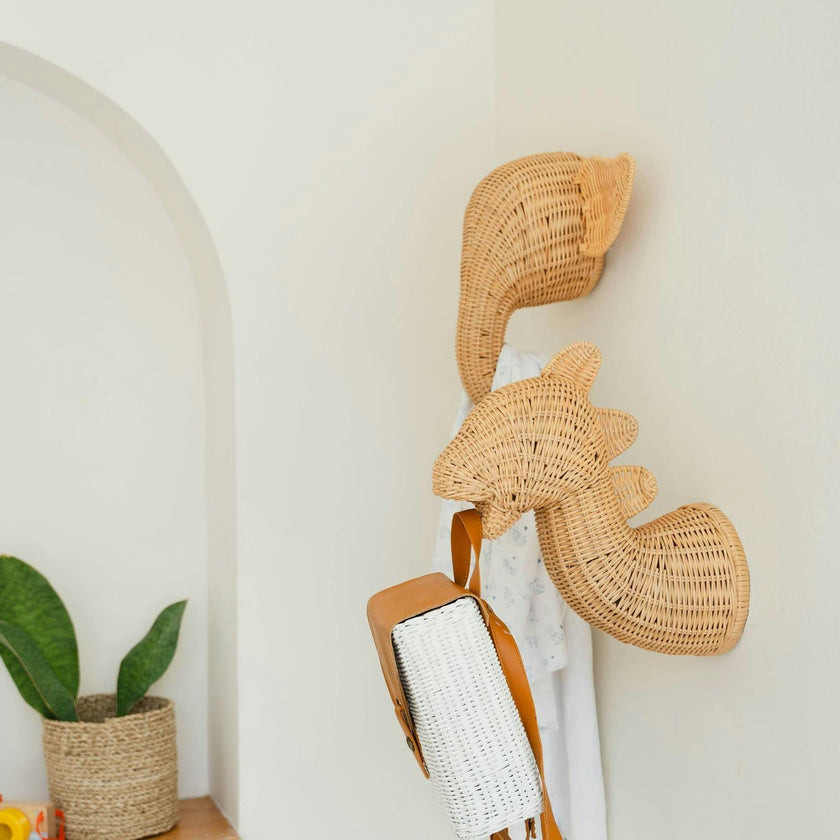 Handcrafted - Elephant Wall Decor - Rattan Wicker