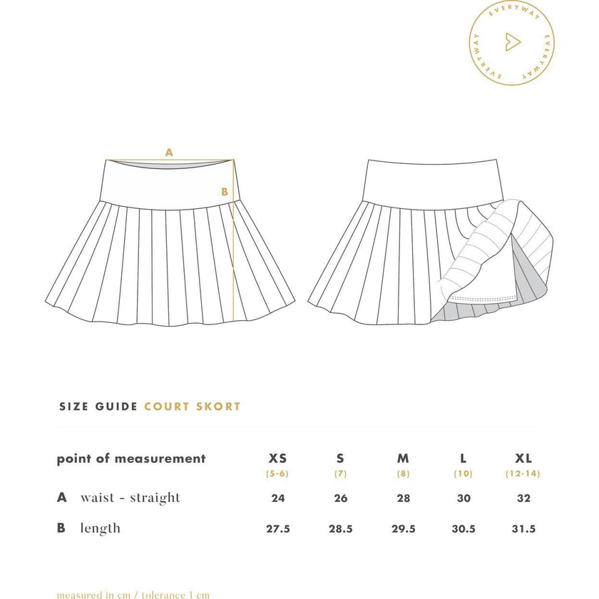 Pleated Court Skort, Pink