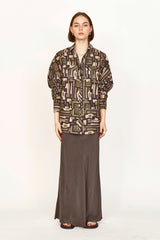 Kyoto Shirt in Olive Labyrinth
