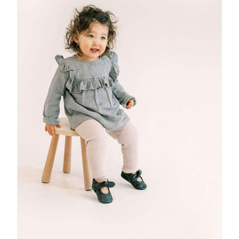 Platinum Knotted Bow Baby Shoe