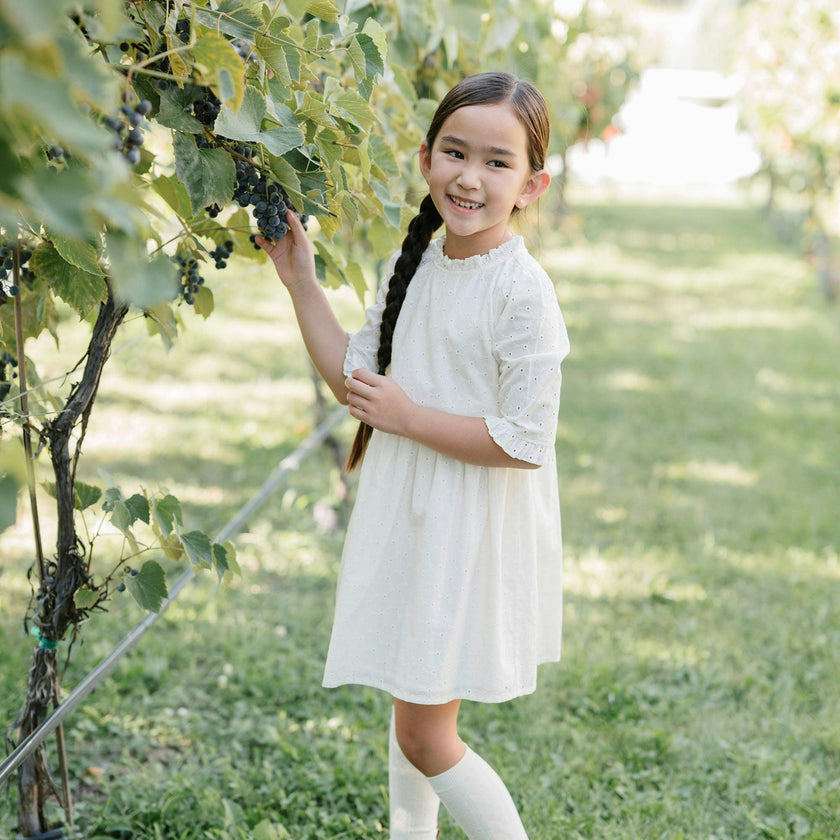 Organic Tiered Eyelet Dress