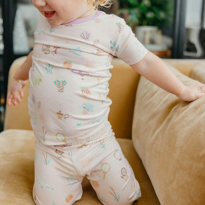 2pc Short Sleeve Pajamas with Pants - Enchanted Friends