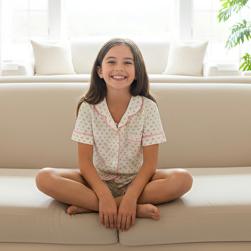 Multicolour Heart Jersey Short Sleeve PJ Set