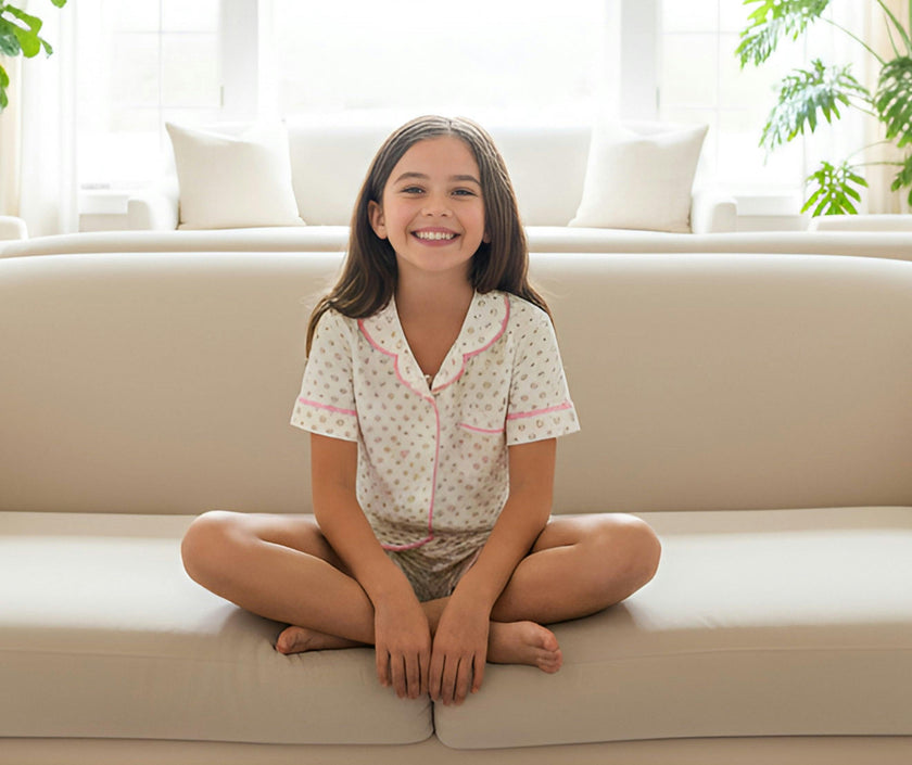 Multicolour Heart Jersey Short Sleeve PJ Set