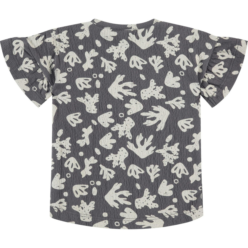 All-Over Abstract Sea Plant Graphic Print T-Shirt