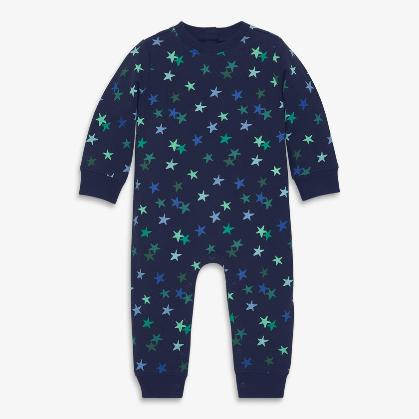 Baby sweatshirt romper in confetti stars