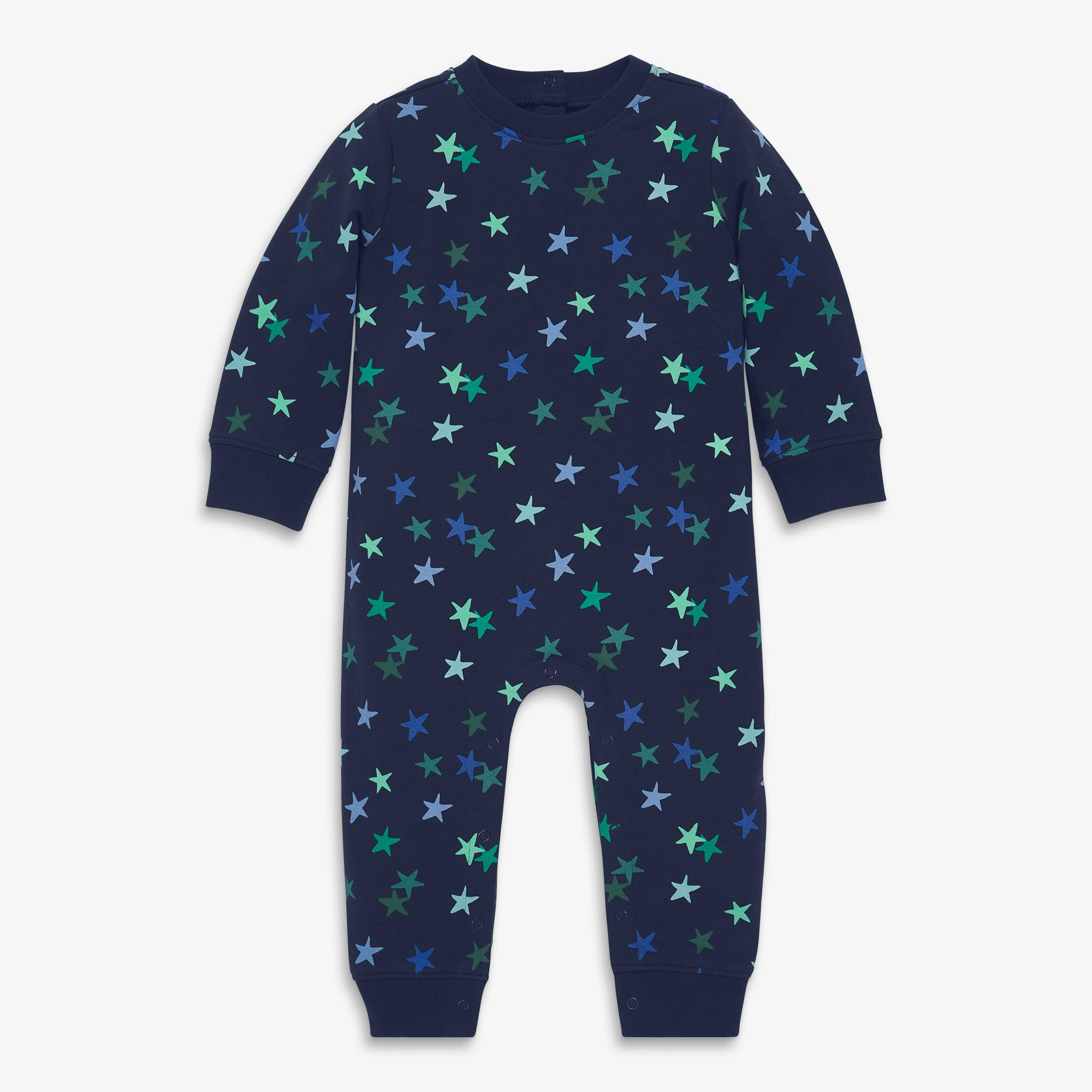 Baby sweatshirt romper in confetti stars