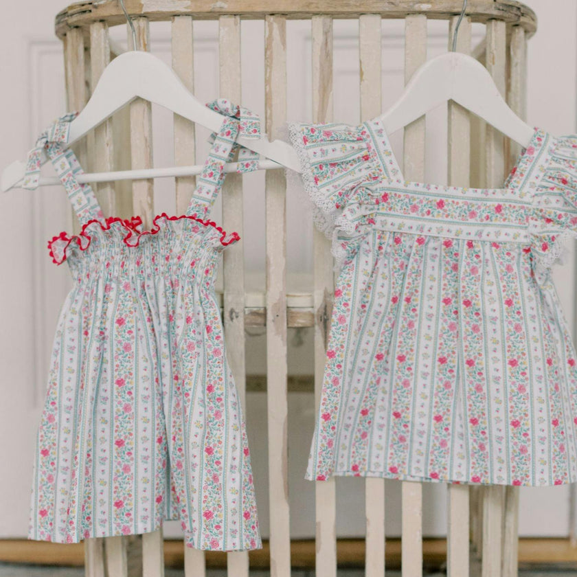 Fuchsia Pink Floral Stripe Ana Girl Top