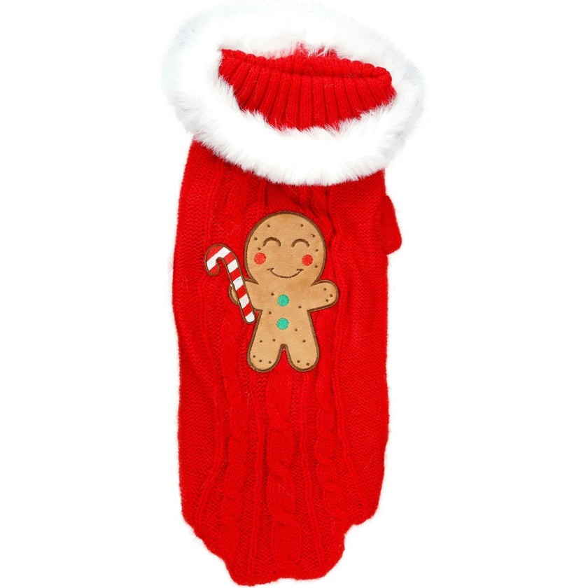 WINTER GINGERBREAD MAN SWEATER, Red
